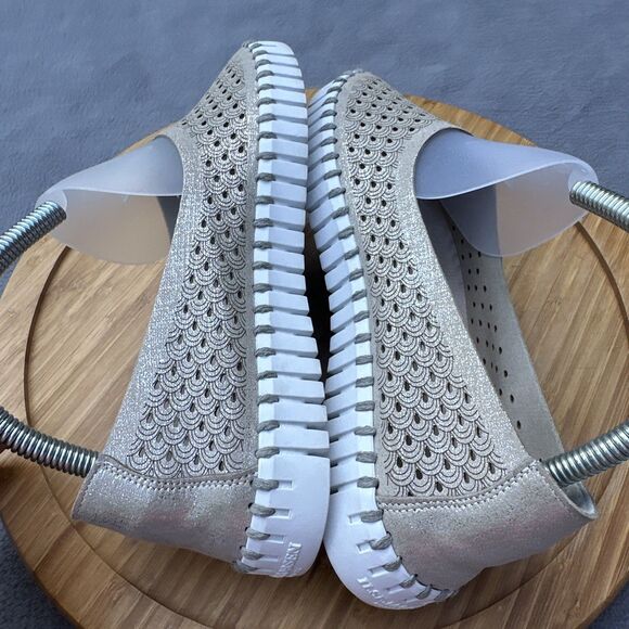 Ilse Jacobsen Tulipu Ballet Flats Slip On Comfort Shoes Size 37 US 7 Silver - Picture 4 of 7